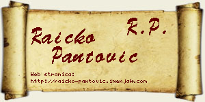 Raičko Pantović vizit kartica
